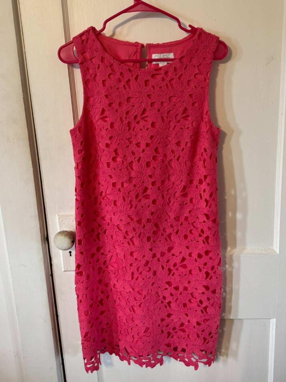 Jessica Simpson Pink Floral Cutout Knee Length Sleeveless Dress.  Size 6.
